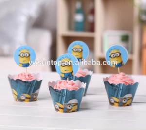 Hot vente Minion Despicable Me cupcake wrappers & toppers d ...