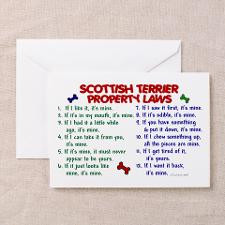 Scottish Terrier Property Laws 2 Greeting Cards (P for