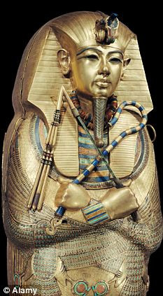 ... inlaid semi-precious stones from the tomb of the pharaoh Tutenkhamun