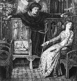 Hamlet and Ophelia - by Dante Gabriel Rossetti (1828-1882)