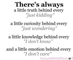 ... Just Kidding” A Little Curiosity Behind Every ”Just Wondering