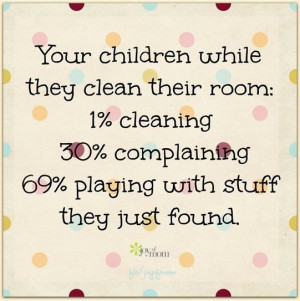 Children cleaning their rooms