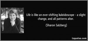 Life is like an ever-shifting kaleidoscope - a slight change, and all ...
