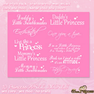 Princess Quotes Wall Decals ♥