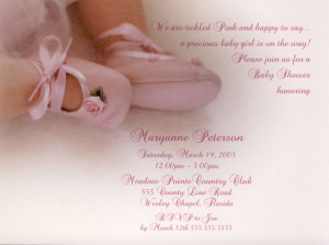 ballerina pink toes baby shower invitations dance recital invites at