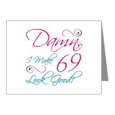 69th Birthday Humor Note Cards (Pk of 20) for