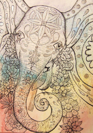 draw psychedelic elephant