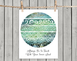 Tribal Evolution Quote Turquoise - Poster Print 8x10 - of Fine Art ...