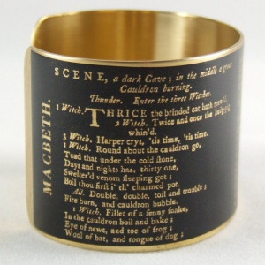 Literary Stage Play - Shakespeare Jewelry - Macbeth Quote Brass Cuff ...