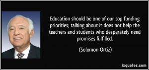 priorities; talking about it does not help the teachers and students ...