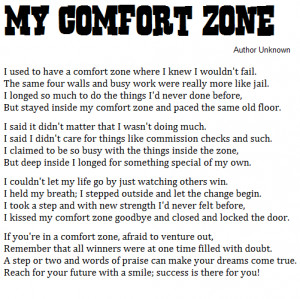 My Comfort Zone poem