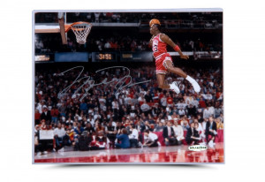 Michael Jordan Autographed Gatorade Dunk Photo