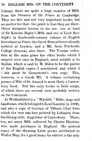 English MSS. on the Continent