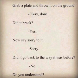Grab a plate and throw it on the ground. Okay, done. Did it break? Yes ...