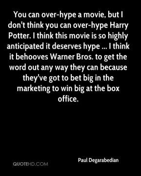 ... behooves Warner Bros. to get the word out any way they can because