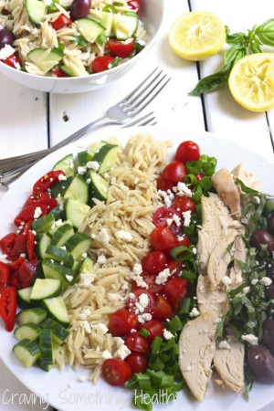 Greek Chicken and Orzo Salad|Craving Something Healthy Easy make-ahead ...
