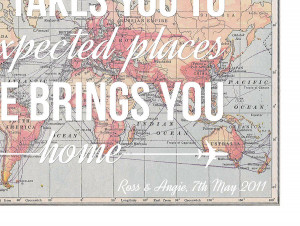 Love Quote Print Map
