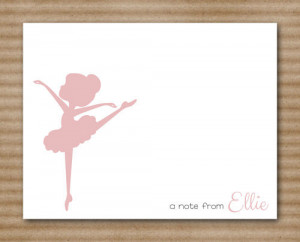 Set of 8 Ballerina Silhouette Note Cards - Notecards - Dance - Ballet ...