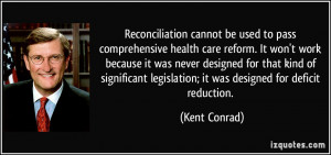 cannot be used to pass comprehensive health care reform. It won't work ...