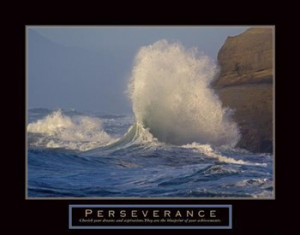 persistence posters and art prints title perseverance crashing wave ...