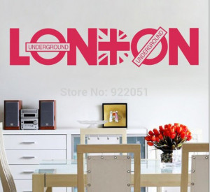 LONDON-Character-Wall-Sticker-Abstract-Quotes-Wall-Decal-Red-Black ...