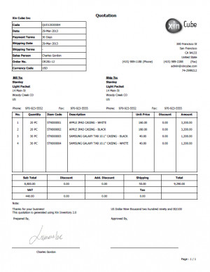 Sample Quotation Format