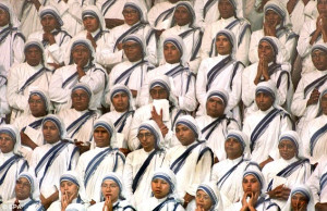 of the Missions of Charity attend the state funeral for Mother Teresa ...