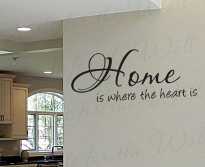 Wall Decal Quote Sticker Vinyl Art Lettering Home is Where the Heart ...