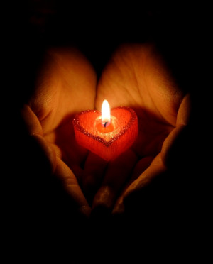 Burning Candle Heart W picture
