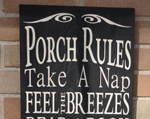 Porch Rules Sign,Primitive wood Sign, Housewares, Home Decor ...