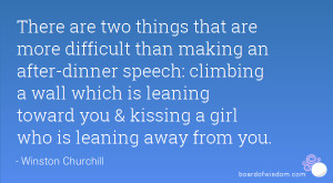 ... is leaning toward you & kissing a girl who is leaning away from you