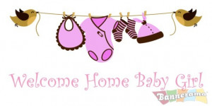 Custom Banners for New Baby - Welcome Home Baby Girl