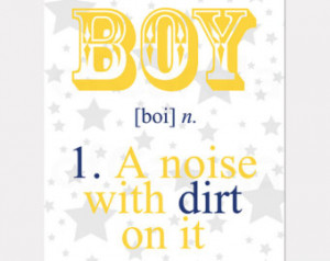 Boy Quote Print Star Wall Art - Boy a Noise With Dirt On It Noun Text ...