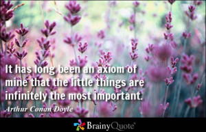 It has long been an axiom of mine that the little things are ...