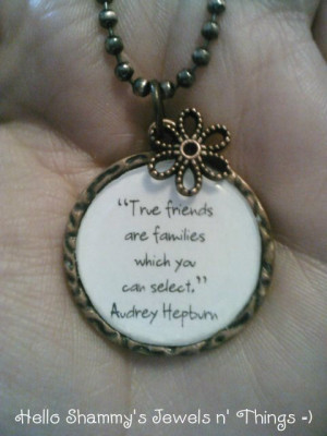 AUDREY HEPBURN Quote Necklace. 