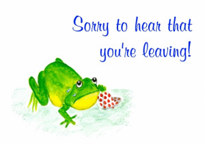 Crying Frog 'Sorry You're Leaving' Card (Judy Adamson)
