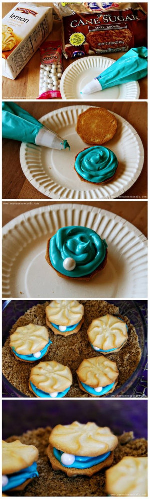 ... Food Idea, Oysters Pearls, Oysters Cookies, Ariel Birthday Party Idea