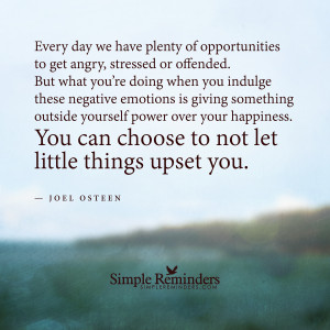 Choose to not let little things upset you by Joel Osteen with article ...