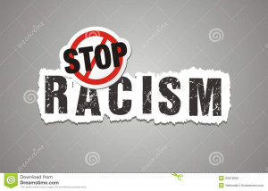 Stop racism poster, beckdrop, banner, suitable for protest poster.