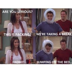 Monica, Joey and Chandler Friends tv show Funny quotes More