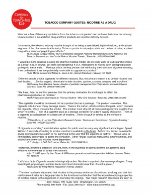 TOBACCO COMPANY QUOTES NICOTINE AS A DRUG by yaofenji