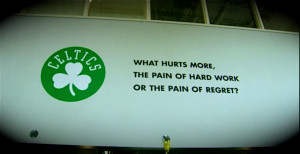 This question is written on the wall at the Celtics workout facility ...