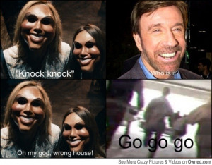 The Purge 2 starring Chuck Norris, Run Time 10 Seconds.