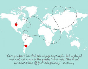 Travel Quote World Wall Map - Personalized Wall Map, Art Print - North ...