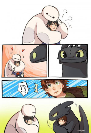 Adorable Baymax And Toothless