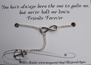 Infinity and Anchor Charm Necklace and Quote Inspirational Card ...