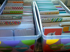 ... kit, I have them sort by journaling cards, sayings, and filler cards