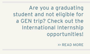Quote: Are you a graduating student and not eligible for a GEN trip ...
