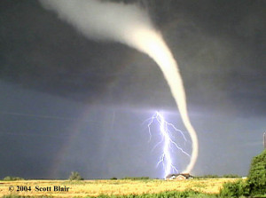 ... photos (to date) of a tornado, rainbow and lightning bolt together