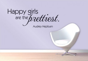 wall decals happy girls are the prettiest wall decal vinyl quote ...